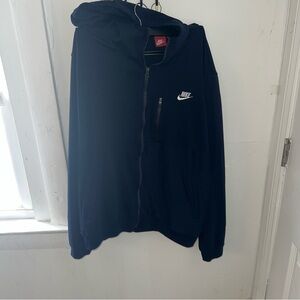 Vintage Nike Navy Blue Full-Zip Hoodie ML
